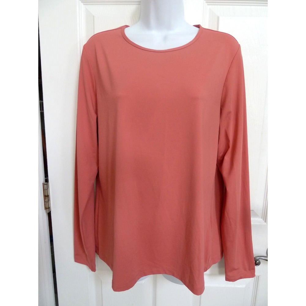 NWOT LANDS' END Sz L, 14/16 Nylon Pullover Long Sleeve Top Dusty Rose